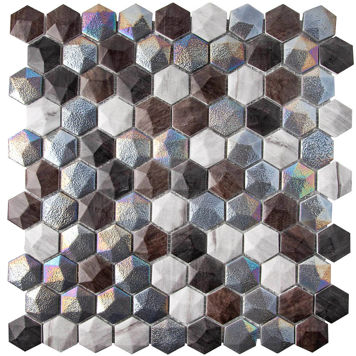 f83c1029623f99d778879b3b38884440 Стеклянная мозаика Hexagon FOREST MIX — изображение 1