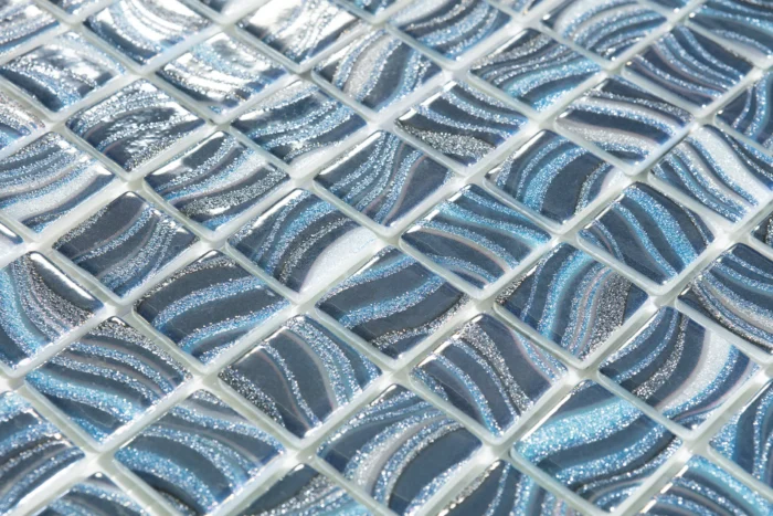 Стеклянная мозаика Glitter 7800 Glitter Blue 25x25 — изображение 2