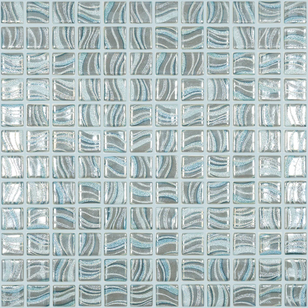 Glitter_Grey_7804_25x25 Стеклянная мозаика Glitter 7804 Glitter Grey 25x25 — изображение 1