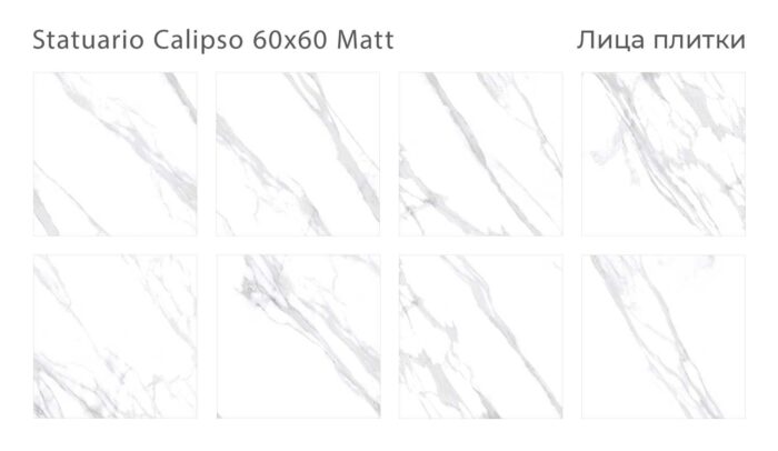 Керамогранит матовый Silk 60х60 STATUARIO CALIPSO — изображение 3
